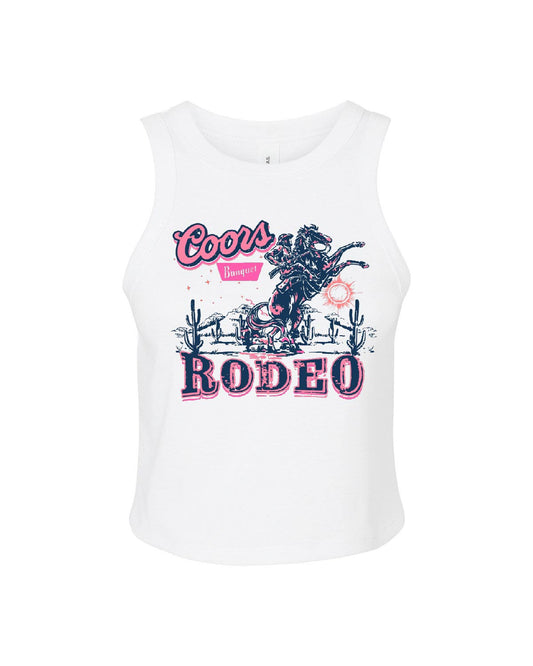 Pink Coors Rodeo Cropped Tank